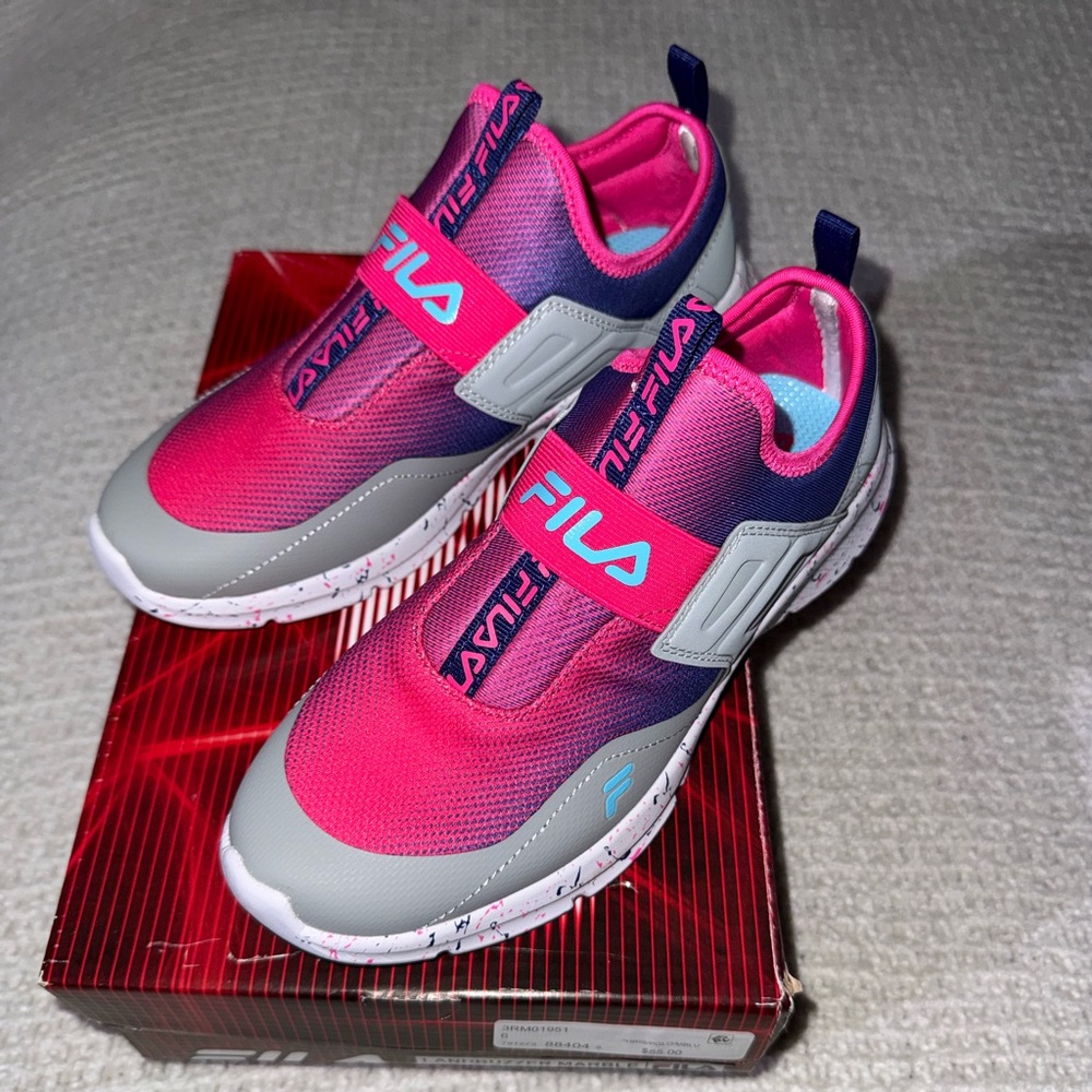 Fila Kids' Vibrant Pink and Gray Sneakers